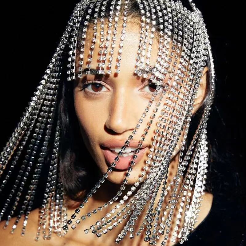 Bohemian Splendid Diamond Rhinestone Retro Ethnic Wind Length Fringed Headwear photo 1