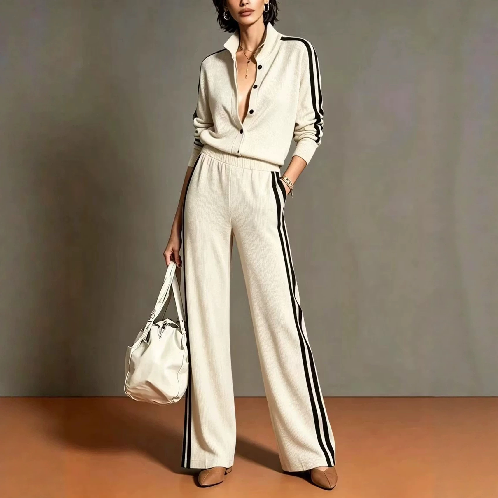 Women's Striped Casual Set European And American Style photo 5