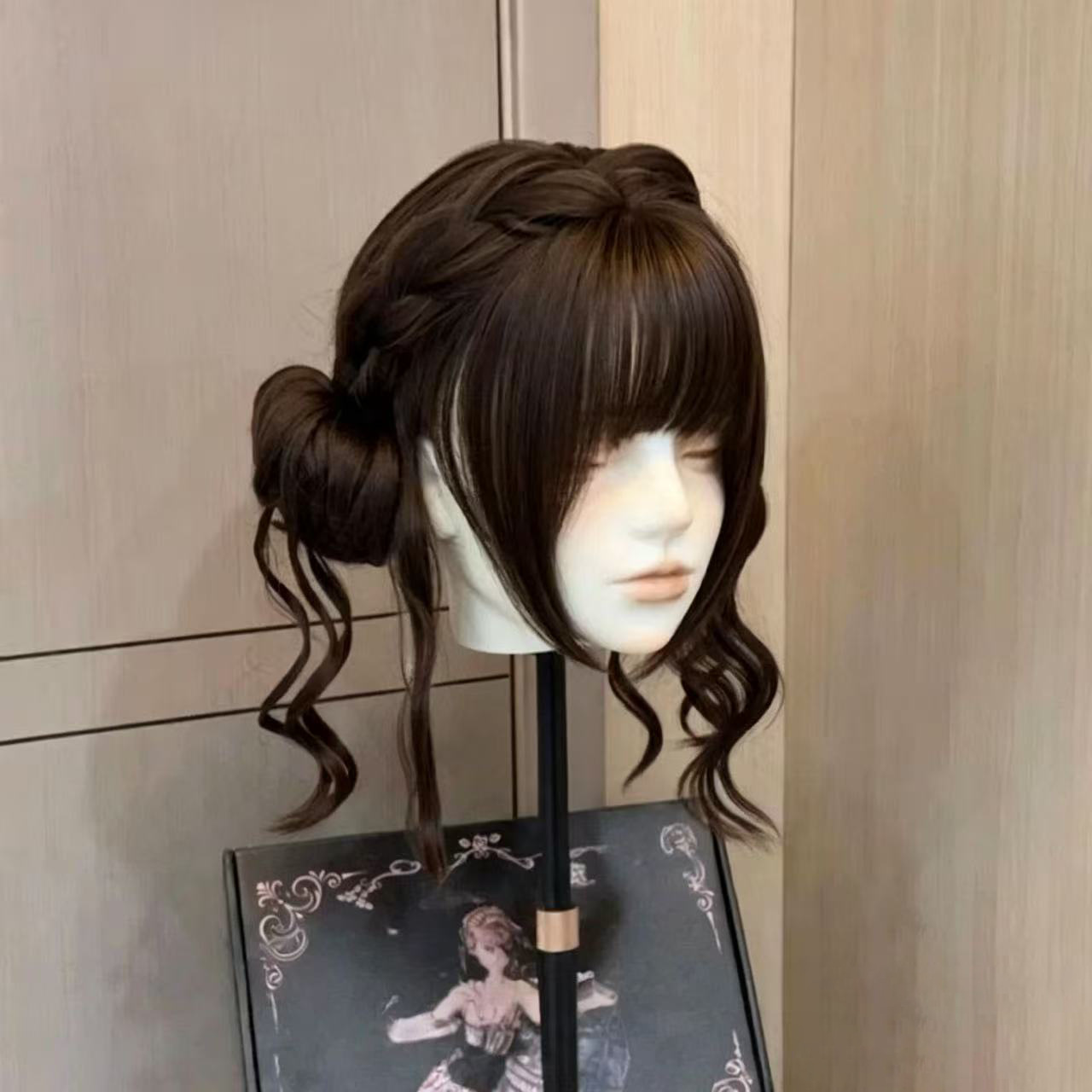Long Wavy Hair Cute Bun-style Wig For Women photo 6