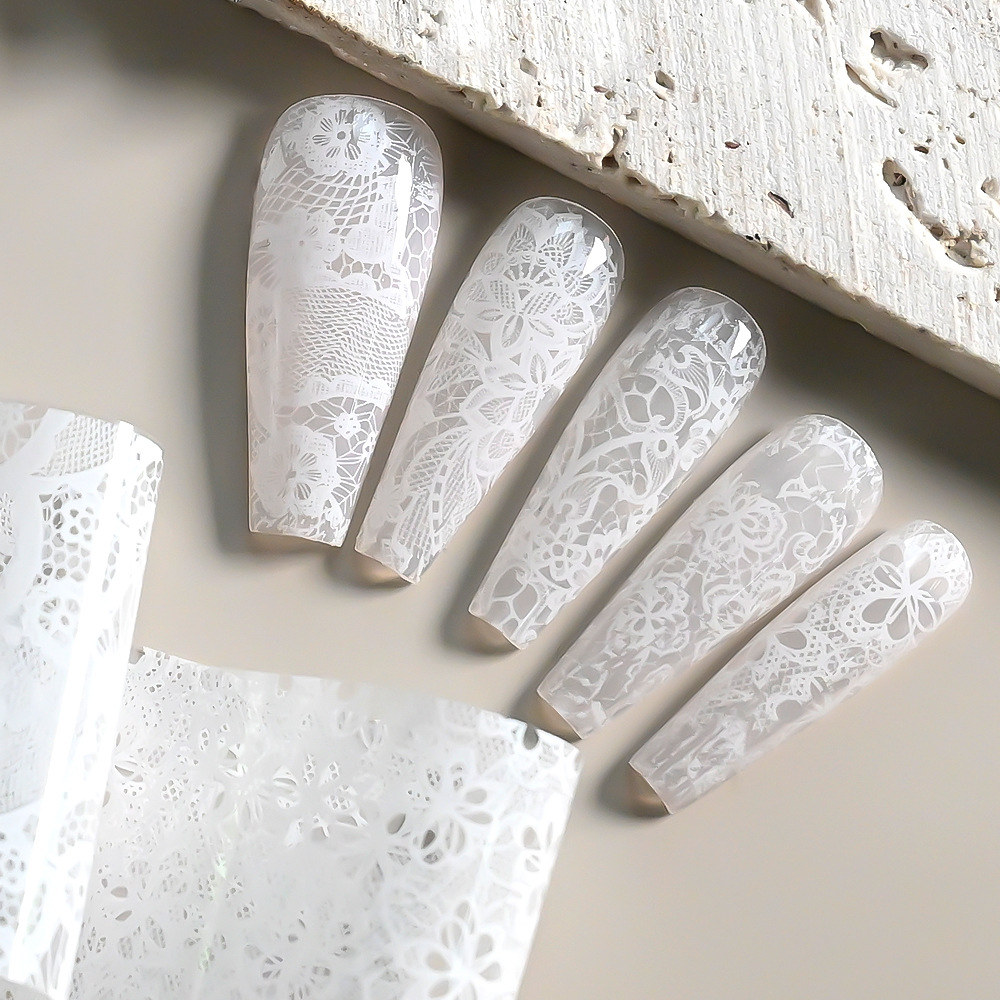 Black And White Lace-pattern Nail Art Transfer Foil photo 6