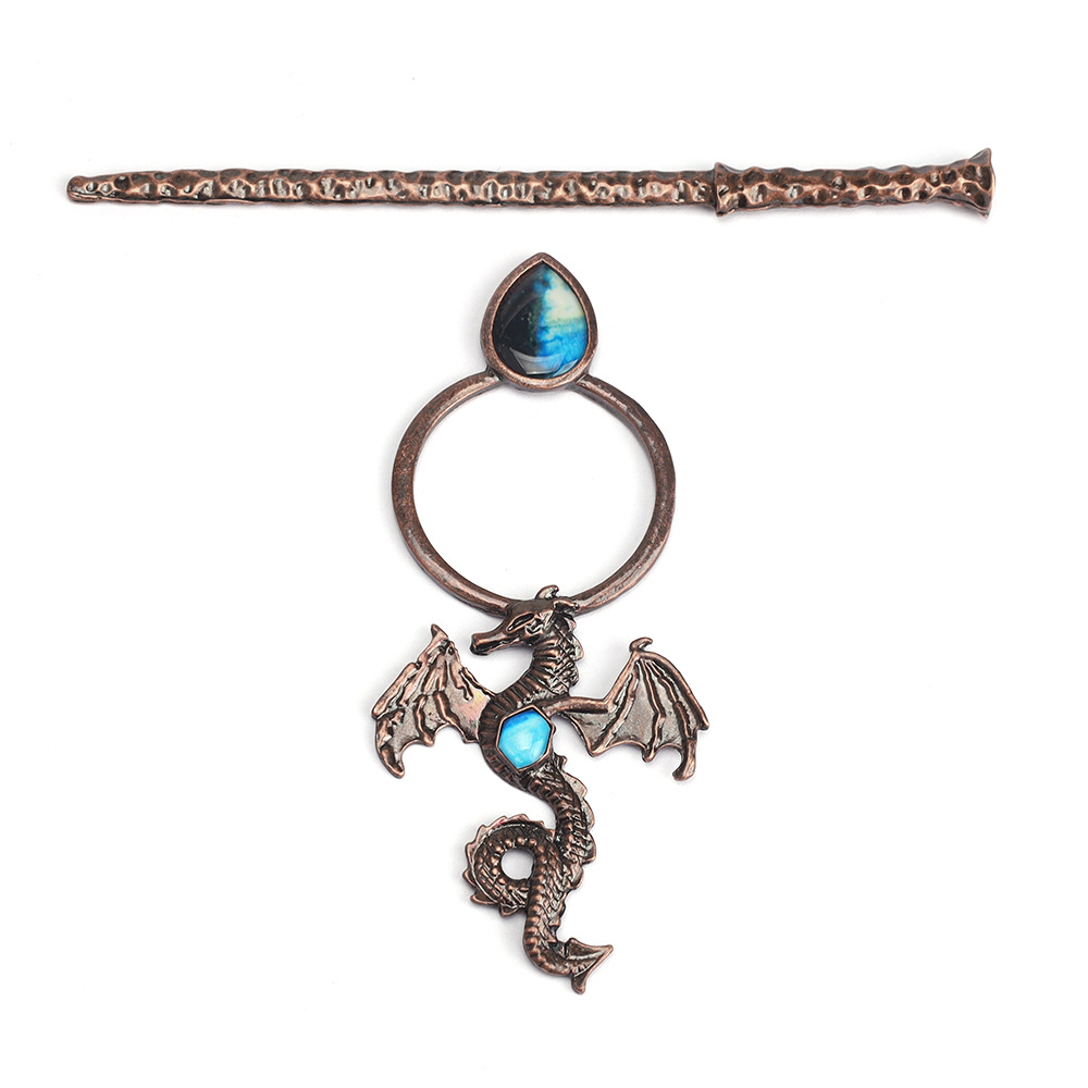 Retro Moonstone Flying Dragon Hair Accessory photo 7