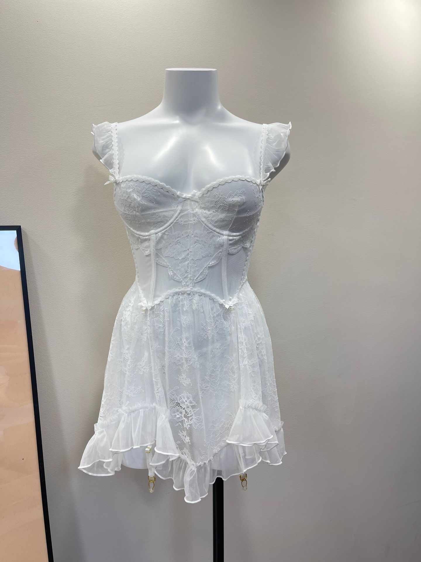 Sheer Mesh Nightgown Underwire Back Closure Polyester photo 3