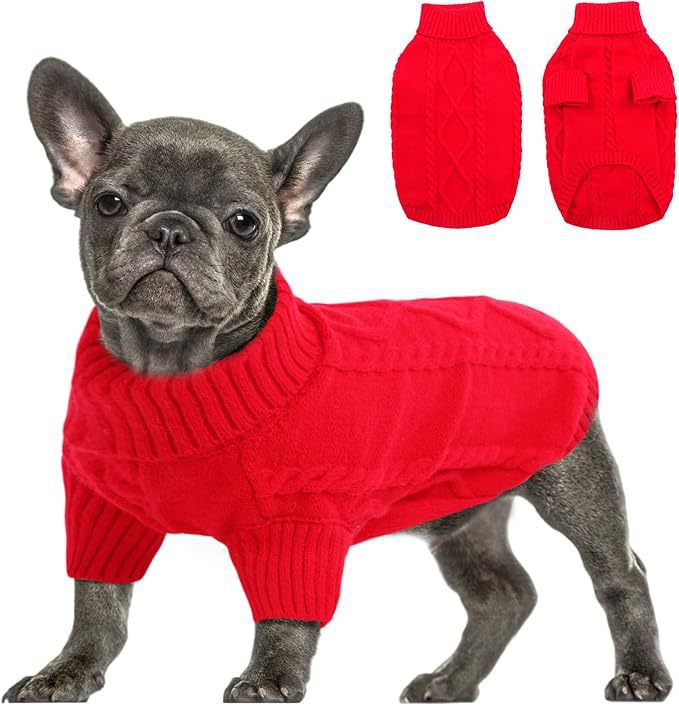 AutumnWinter Solid-Color Knitted Sweater Pet Apparel photo 7