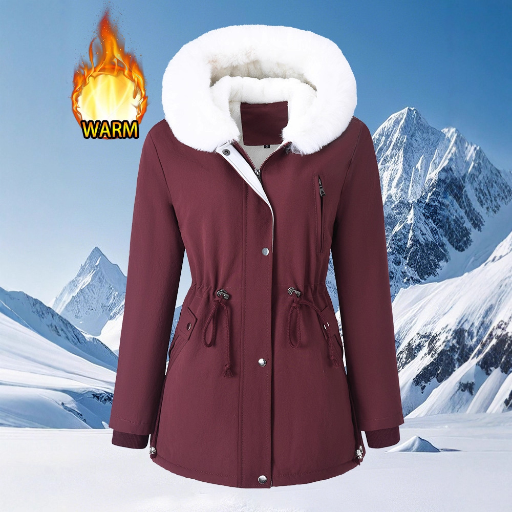 Hooded Fur-collar Thickened Warm Coat photo 4