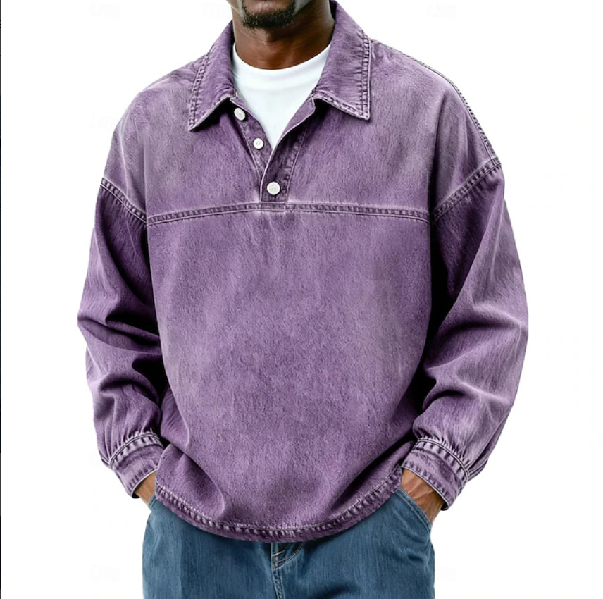 Men's Solid-Color Casual Long-Sleeve Top photo 4