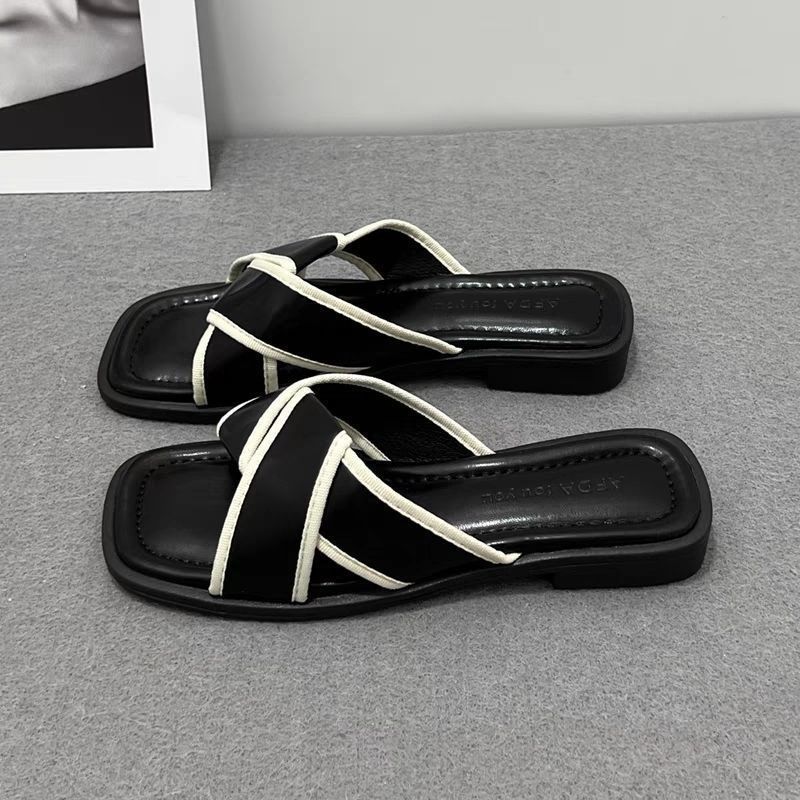 Women's Summer Outdoor Indoor Flat-Heeled Instagram-Style Cross-Strap Sandals photo 4