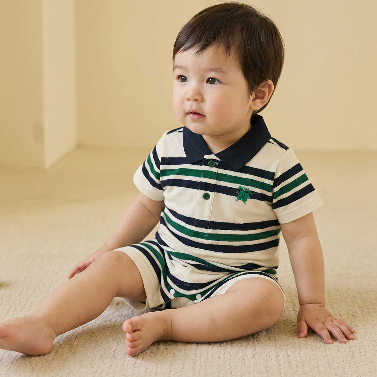 Simple Printed Class A Summer Short-sleeve Baby Romper photo 4