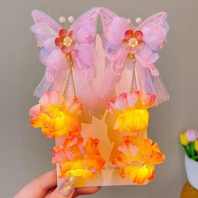 Large Butterfly Hair Clip Silk Flower Side photo 2