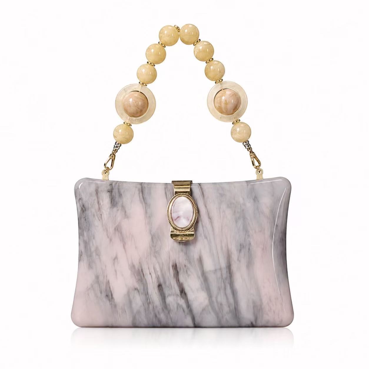 Womens Shell-beaded Evening Bag With A Pearlescent Finish photo 4