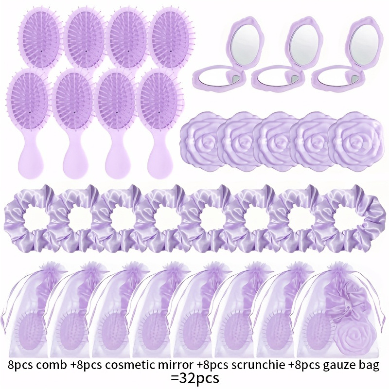 Makeup Mirror Rose Mirror Air Cushion Comb Comb Combination Gift Set Set photo 3