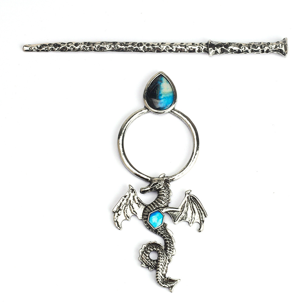 Retro Moonstone Flying Dragon Hair Accessory photo 5