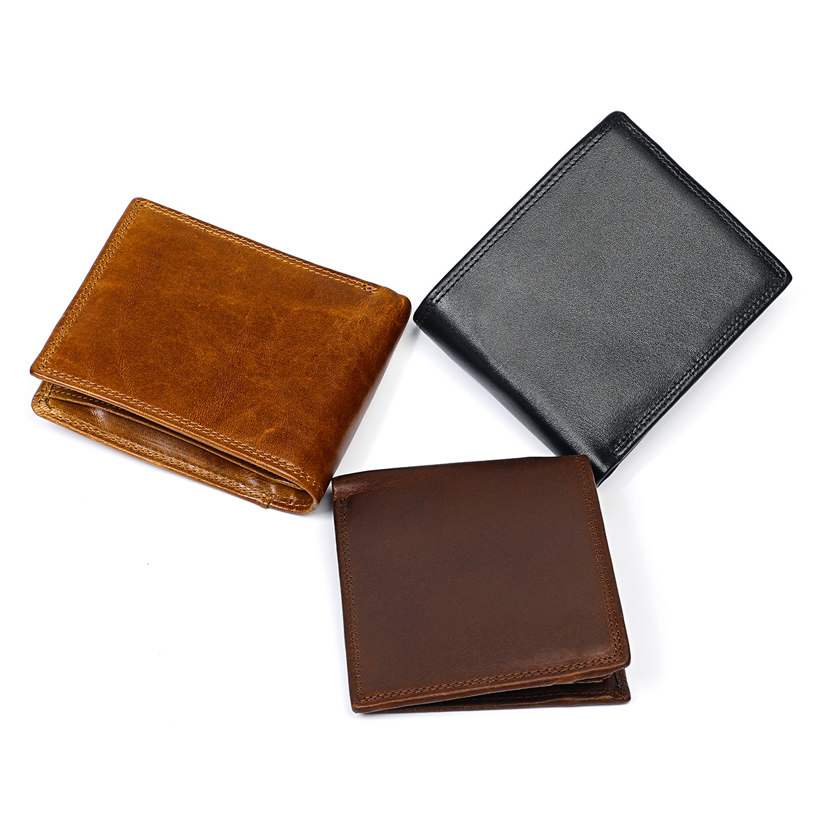 Men's First-Layer Cowhide RFID Anti-Scan Wallet photo 4