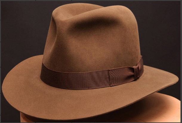 Wool Denim Hat With A Wide Brim And Bow photo 2