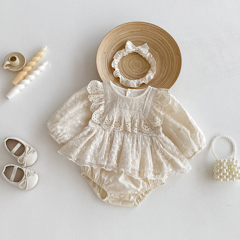 Baby Girl's Long-sleeve Cotton Autumn Romper photo 2