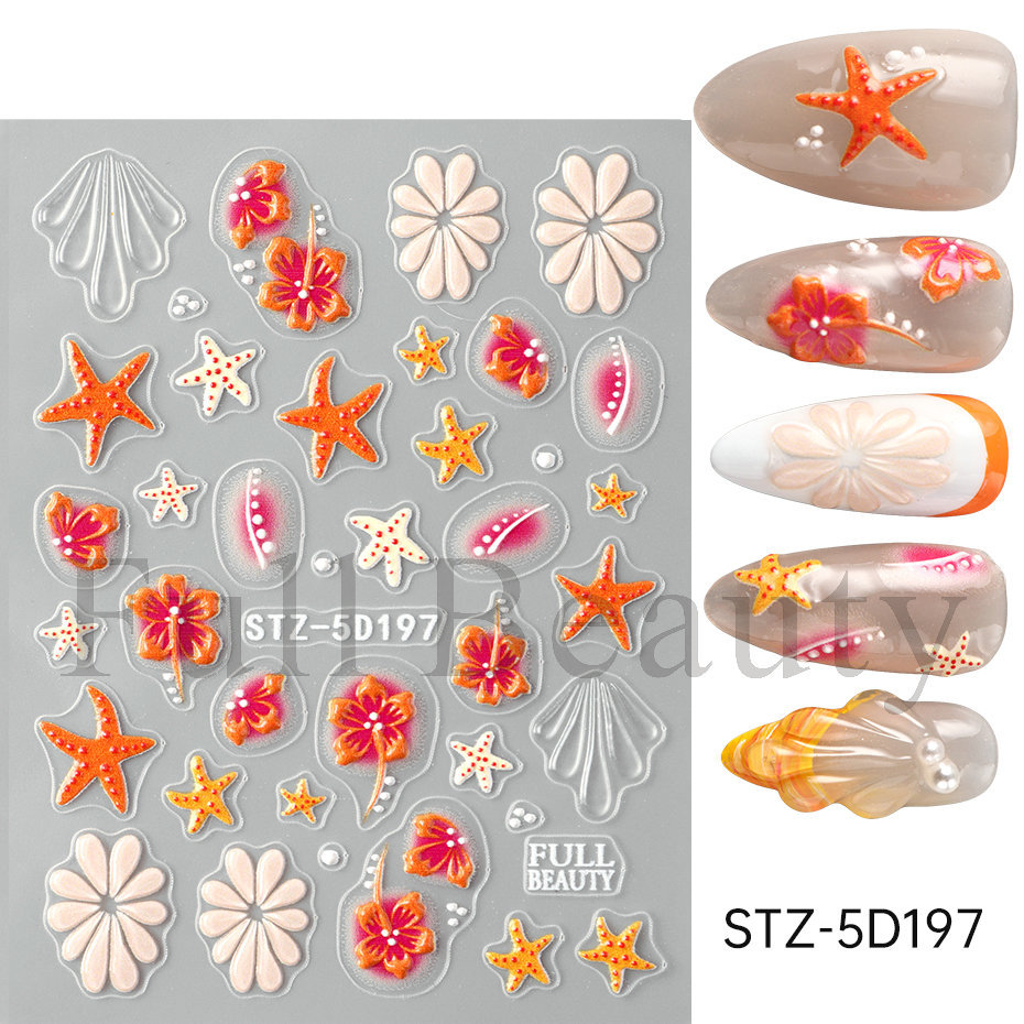 Ins-style Embossed 3D Adhesive Nail Stickers photo 3