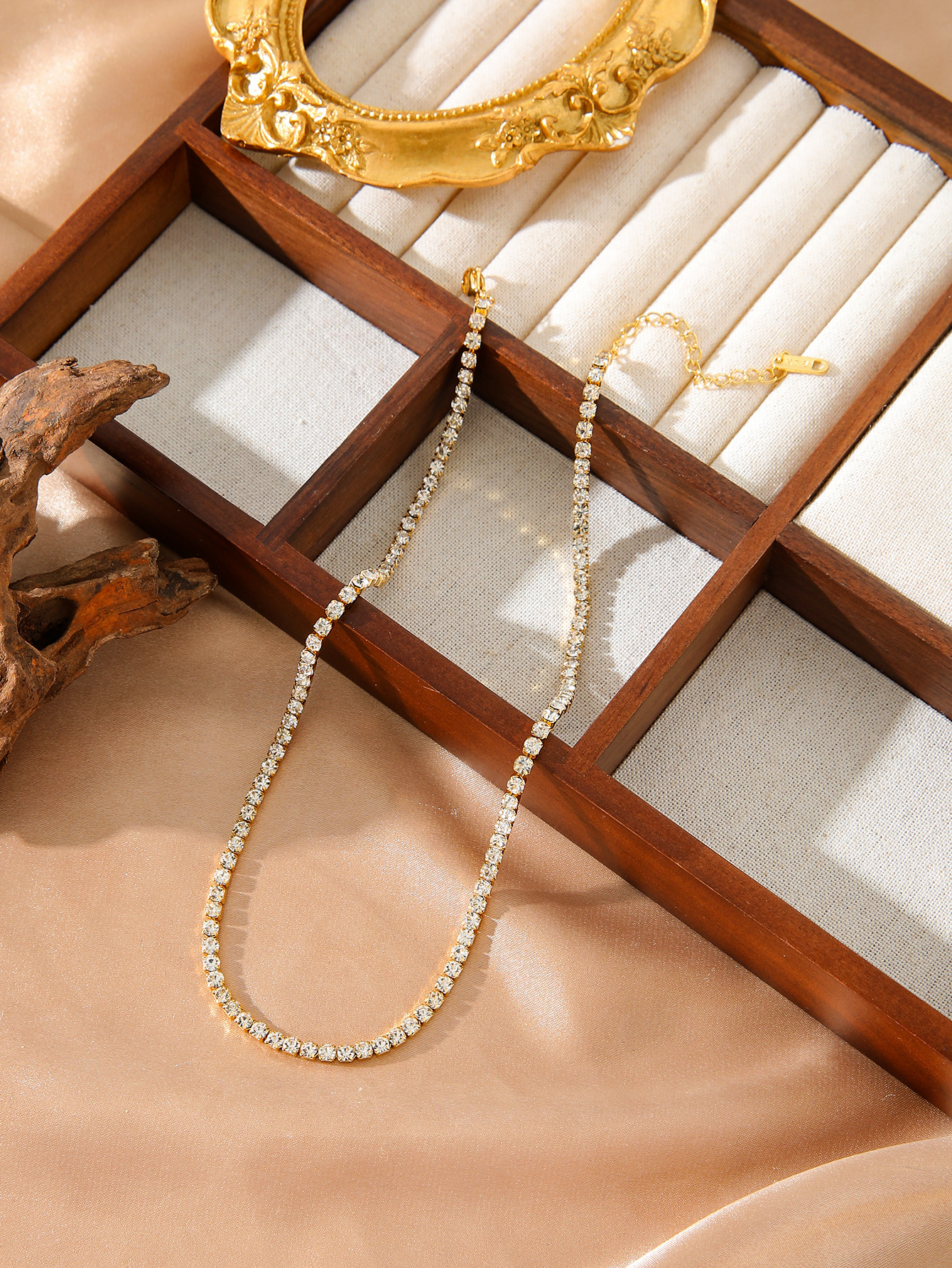 Diamond-studded Zircon Stainless Steel Necklace photo 7