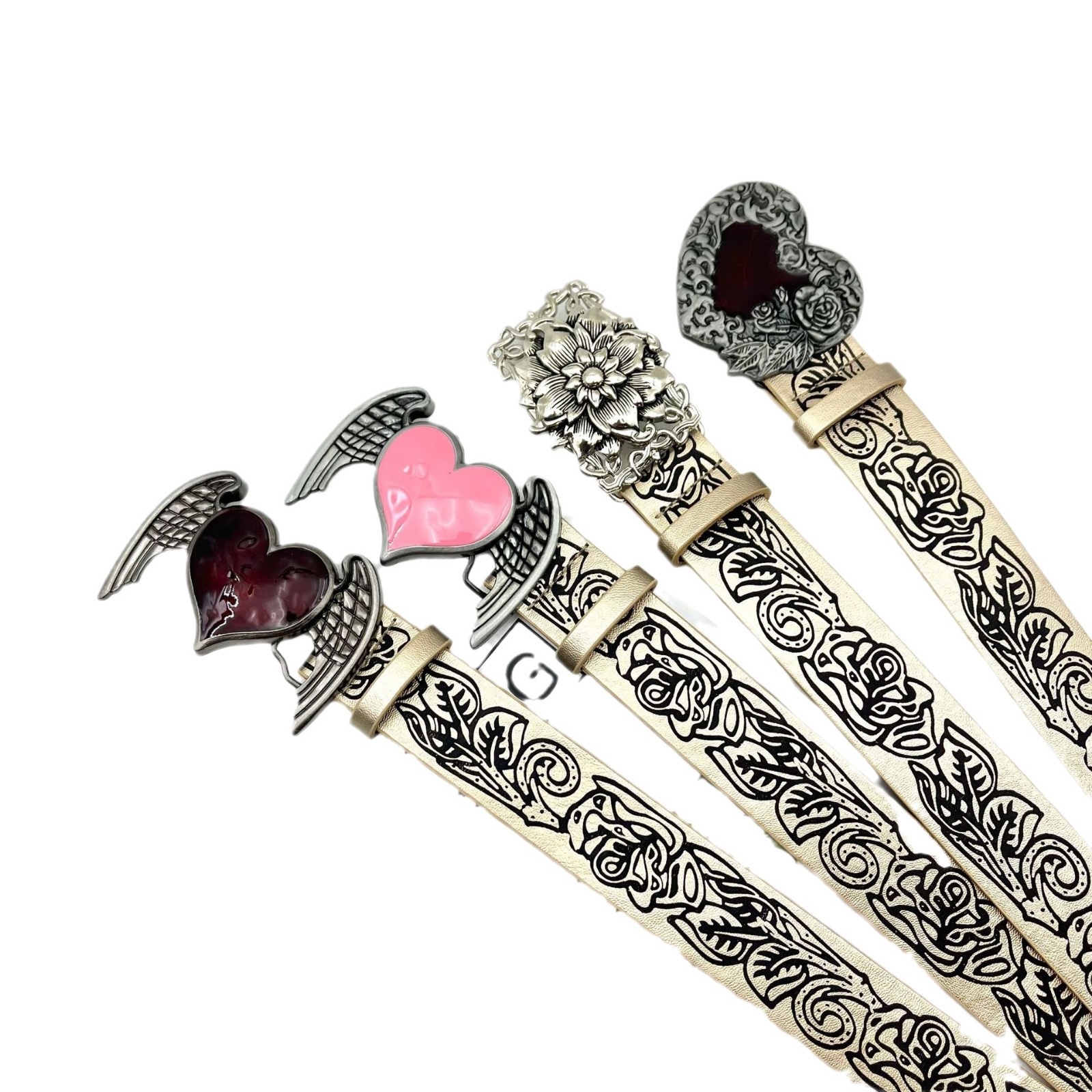 New Vintage Embossed Heart Belt For Women photo 6