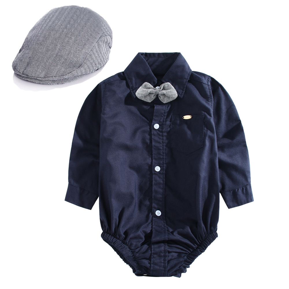 Childrens British-style Gentleman Long-sleeve Romper photo 7