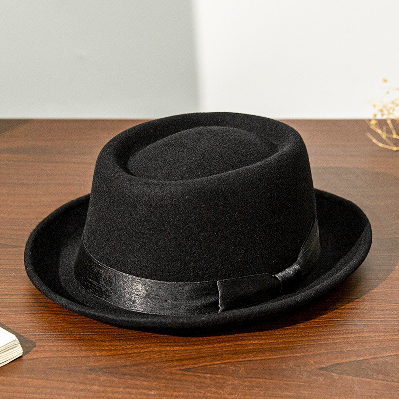 Wool Felt Hat Versatile Top Hat British-style Formal Hat photo 5