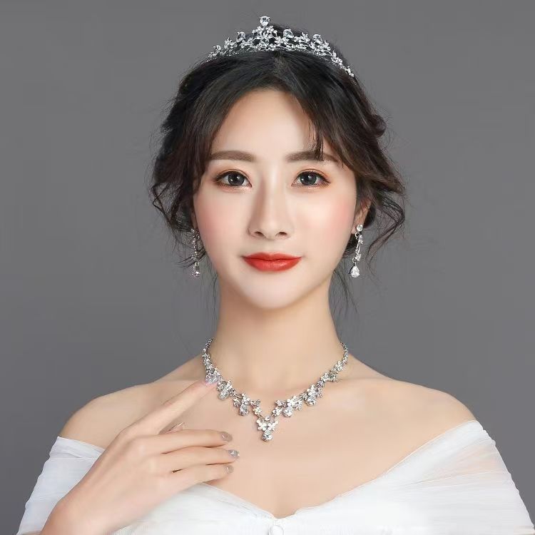 Rhinestone Bridal Crown Headband Flower Diamond High-End Headpiece photo 2