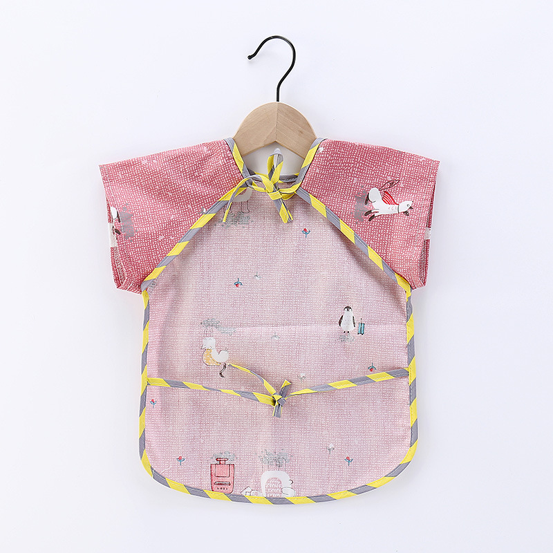 Foldable Baby Smock Bib - Waterproof Long Sleeve Feeding Apron with Pocket for Toddlers photo 5