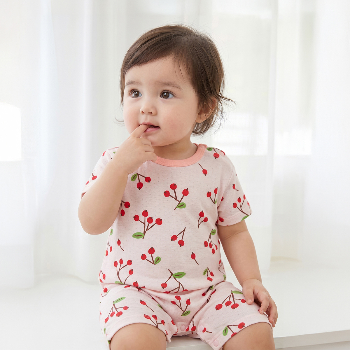 Baby Mesh Breathable Thin Short-sleeve Onesie photo 6