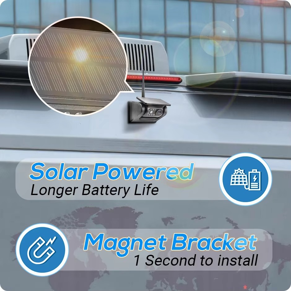 HD Wireless Solar Magnet Rearview Camera With AHD 5-inch Rear View Monitor photo 6