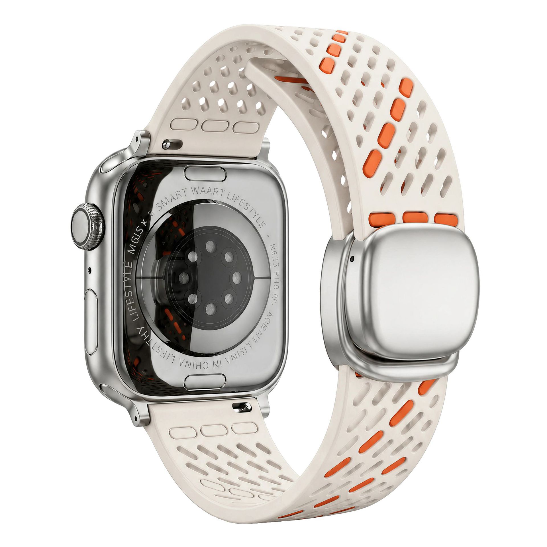 Breathable Perforated Silicone Magnetic Clasp For Watch Straps photo 2