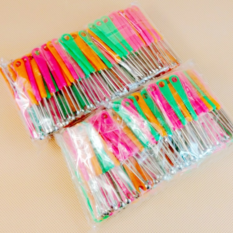 Household Multi-color Plastic-handled Stainless Steel Ear Pick photo 2