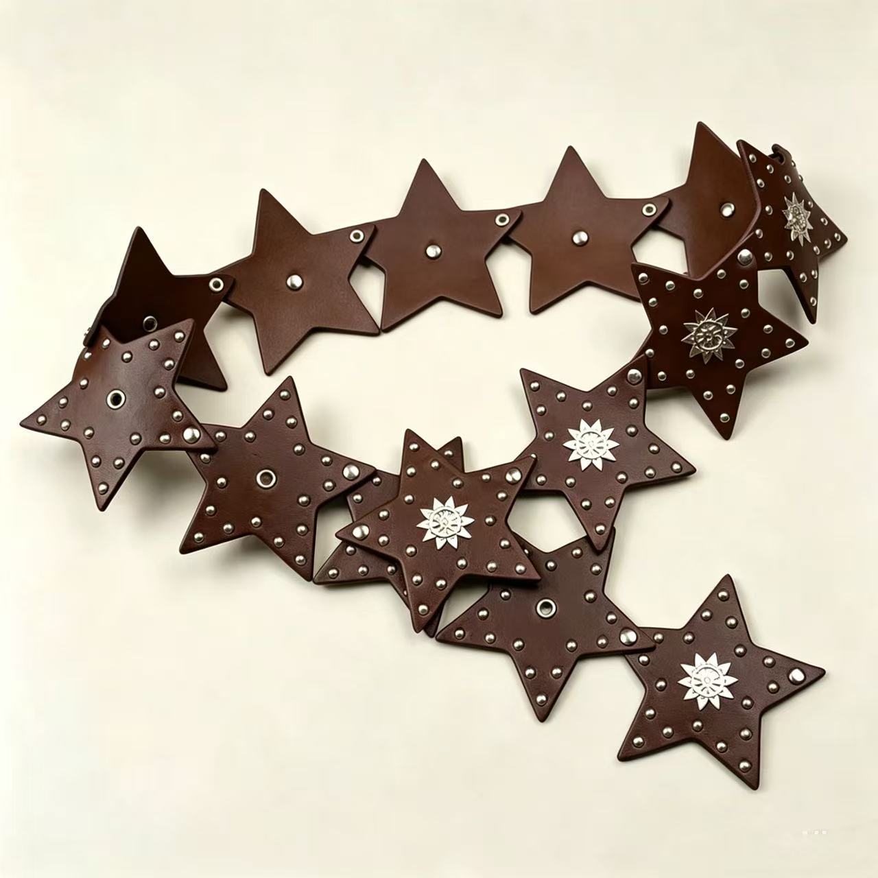 Punk Five-pointed Star Studded Belt Vintage Outfit photo 8