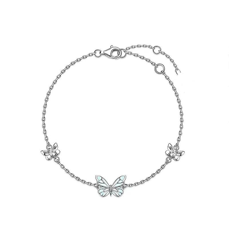 S925 Sterling Silver Butterfly Light Necklace For Women, Niche Design With Glowing Enamel photo 8