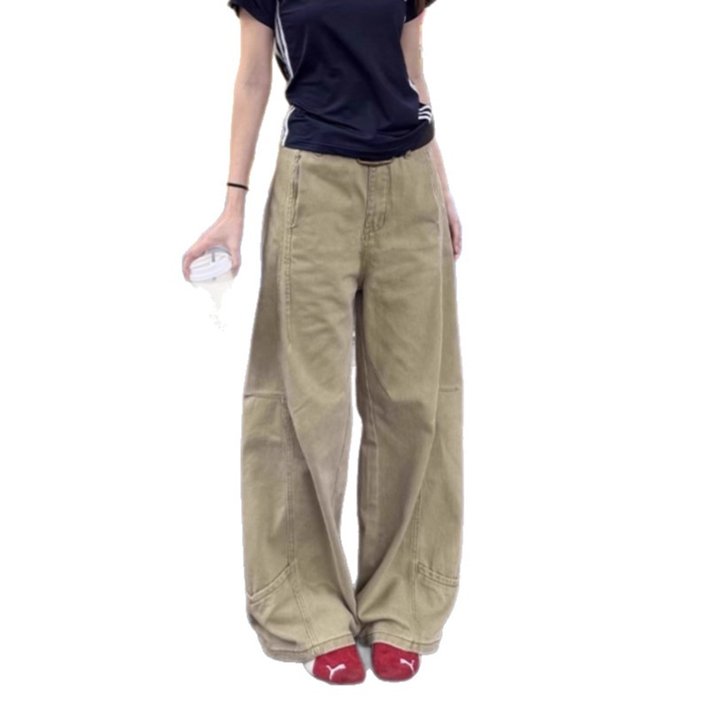 High-waisted Slimming Figure-flattering Straight-leg Denim Wide-leg Pants photo 5