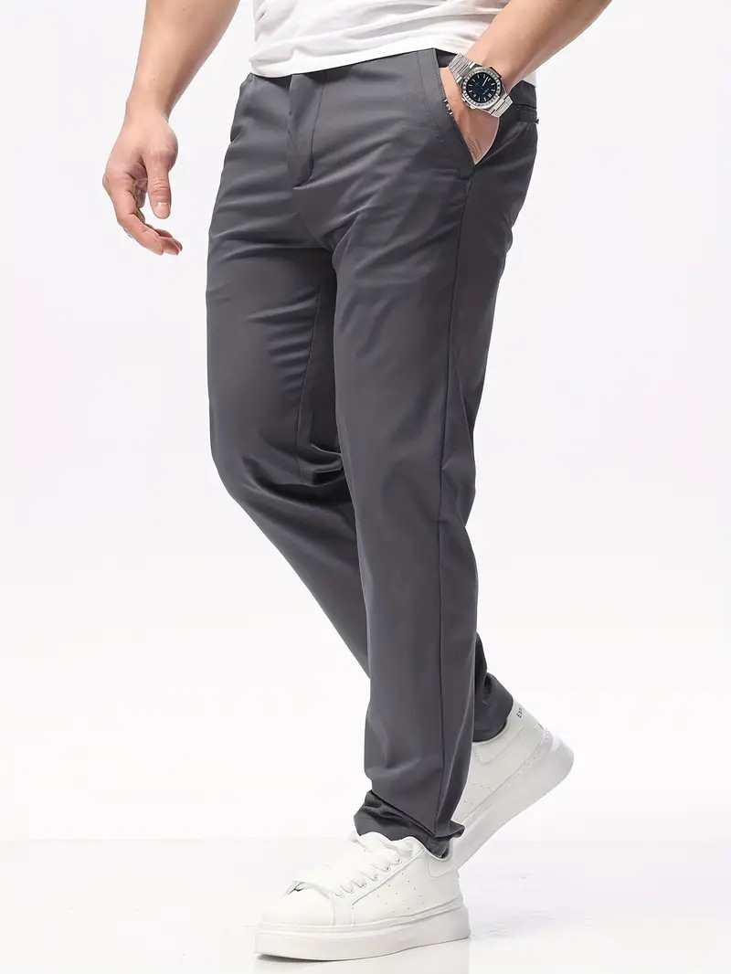 Slim-fit Straight-leg Pants Mens Versatile Stretch Trousers For Young Adults photo 4