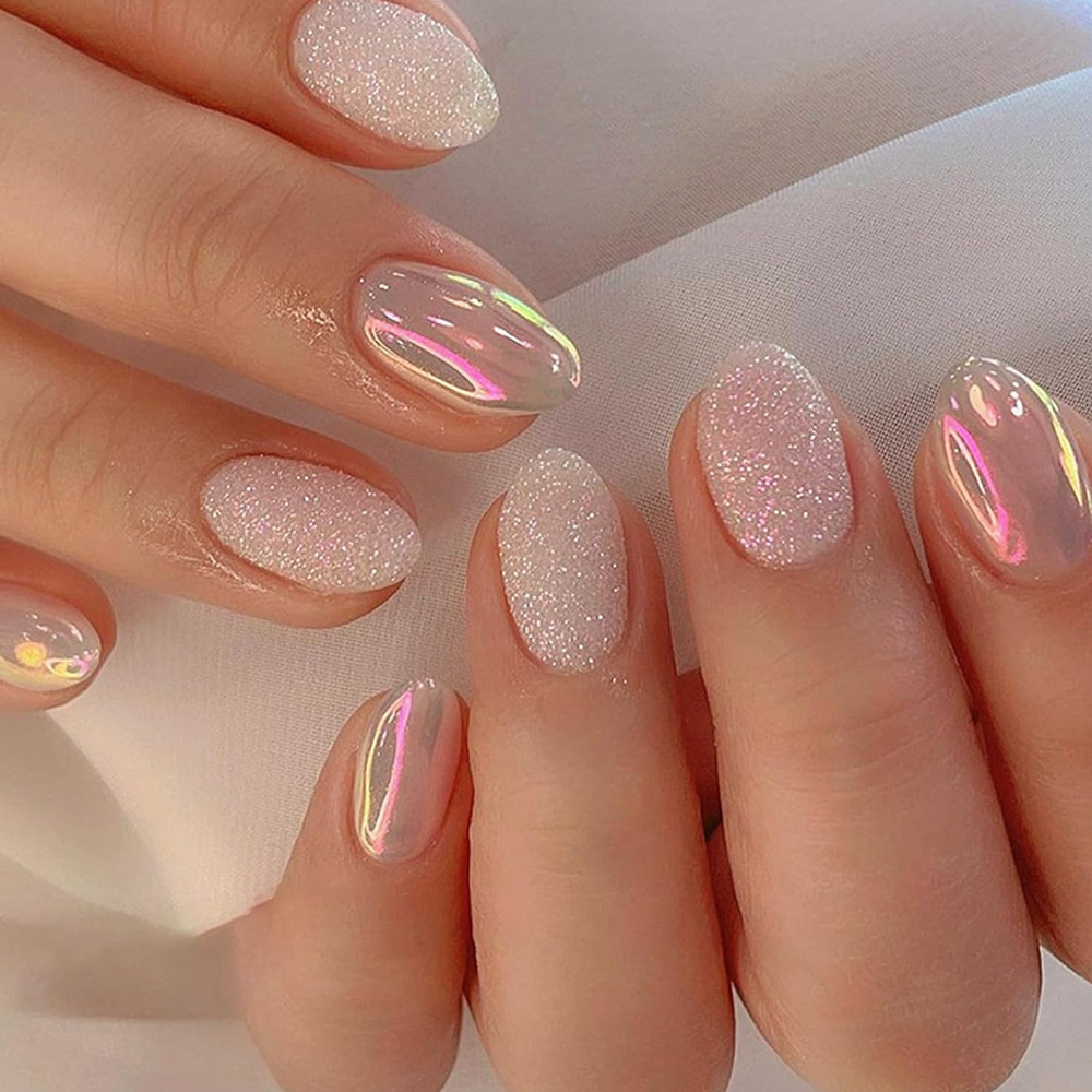 24-piece Short Oval Almond-shaped Nail Tips photo 1