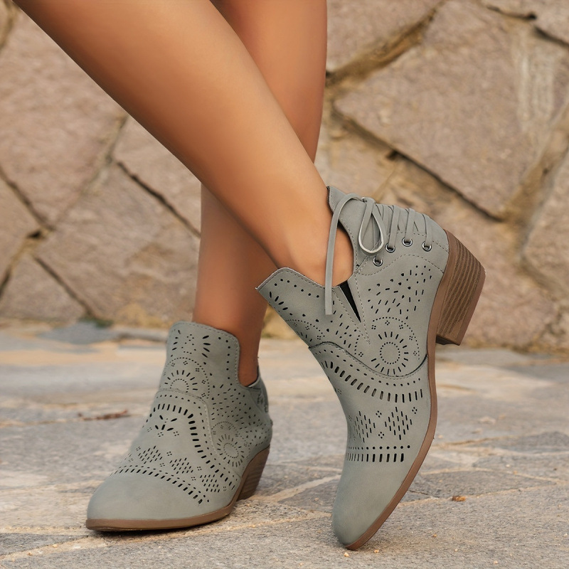 Suede Low-heeled Womens Ankle Boots photo 2