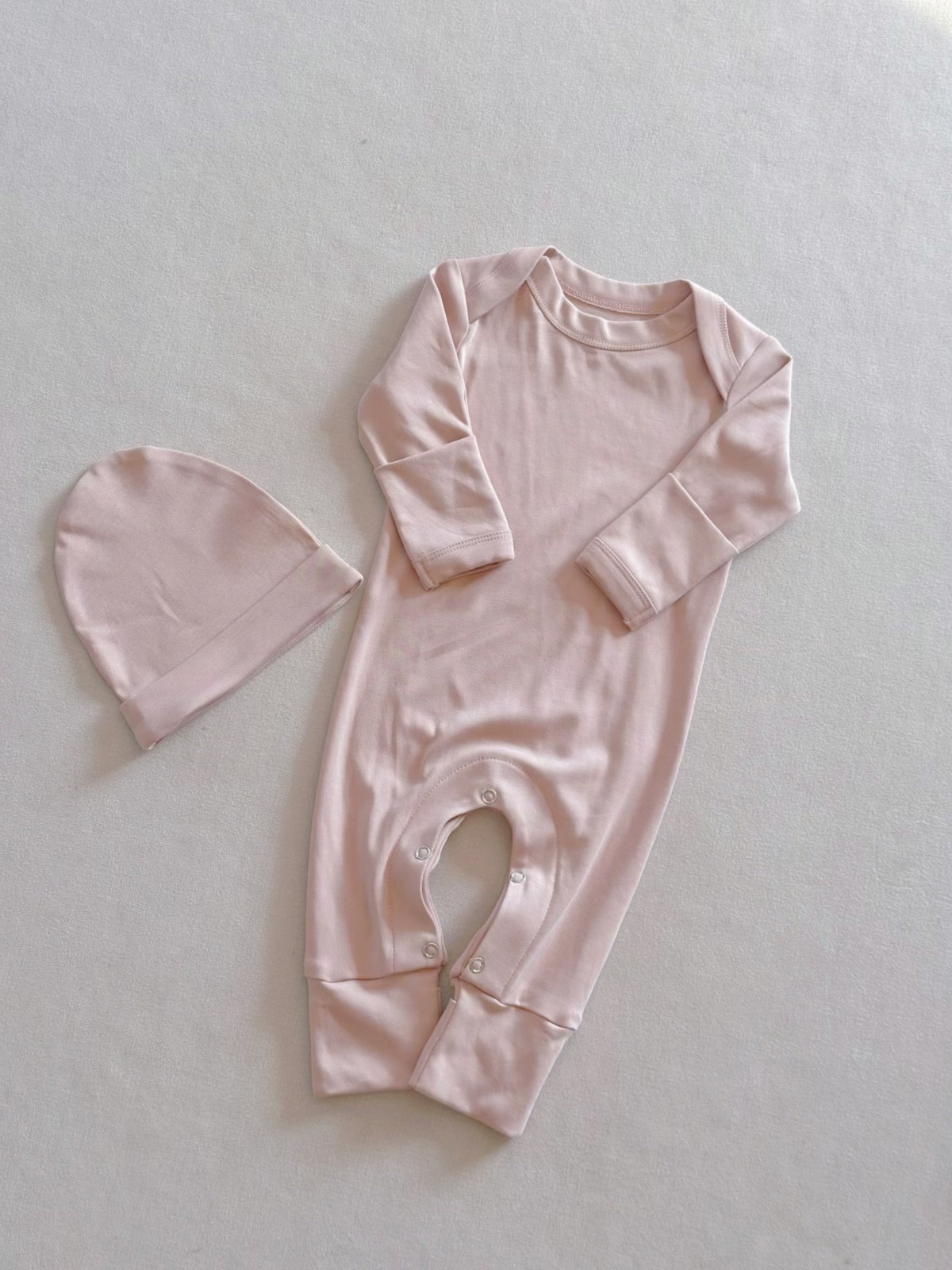 Winter Baby Solid Color Long Sleeved Jumpsuit Newborn Bag Fart Jacket photo 6