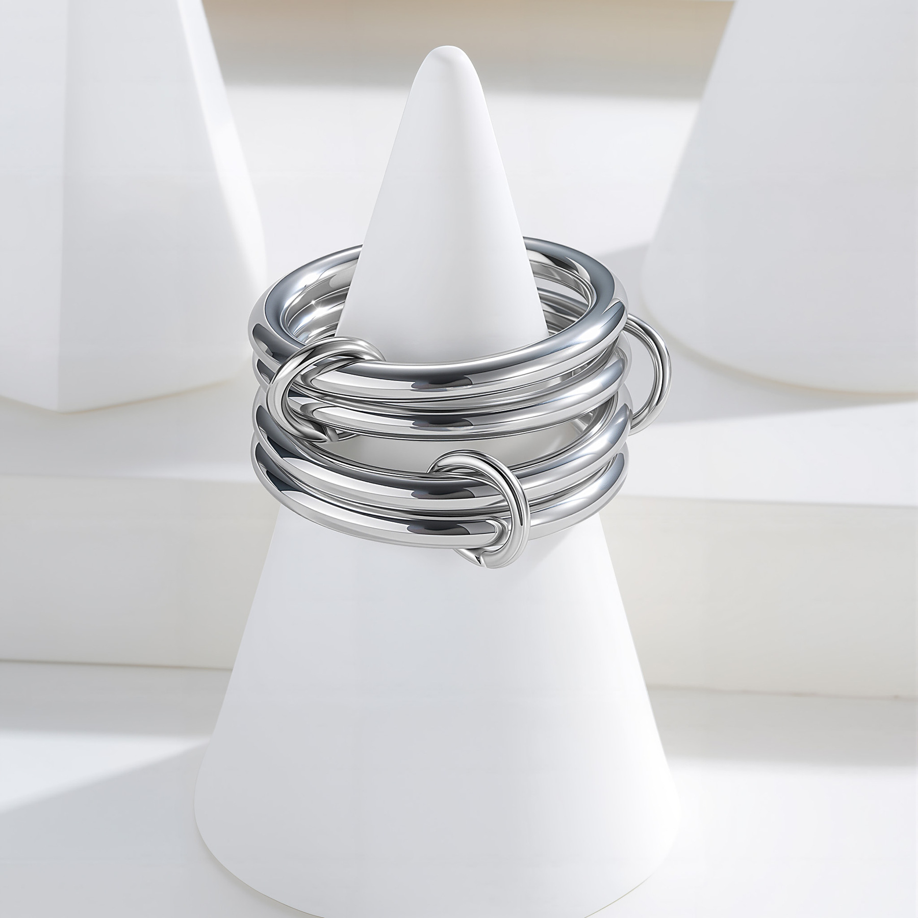 Four-layer Stacked Multi-ring Ring For Women photo 7