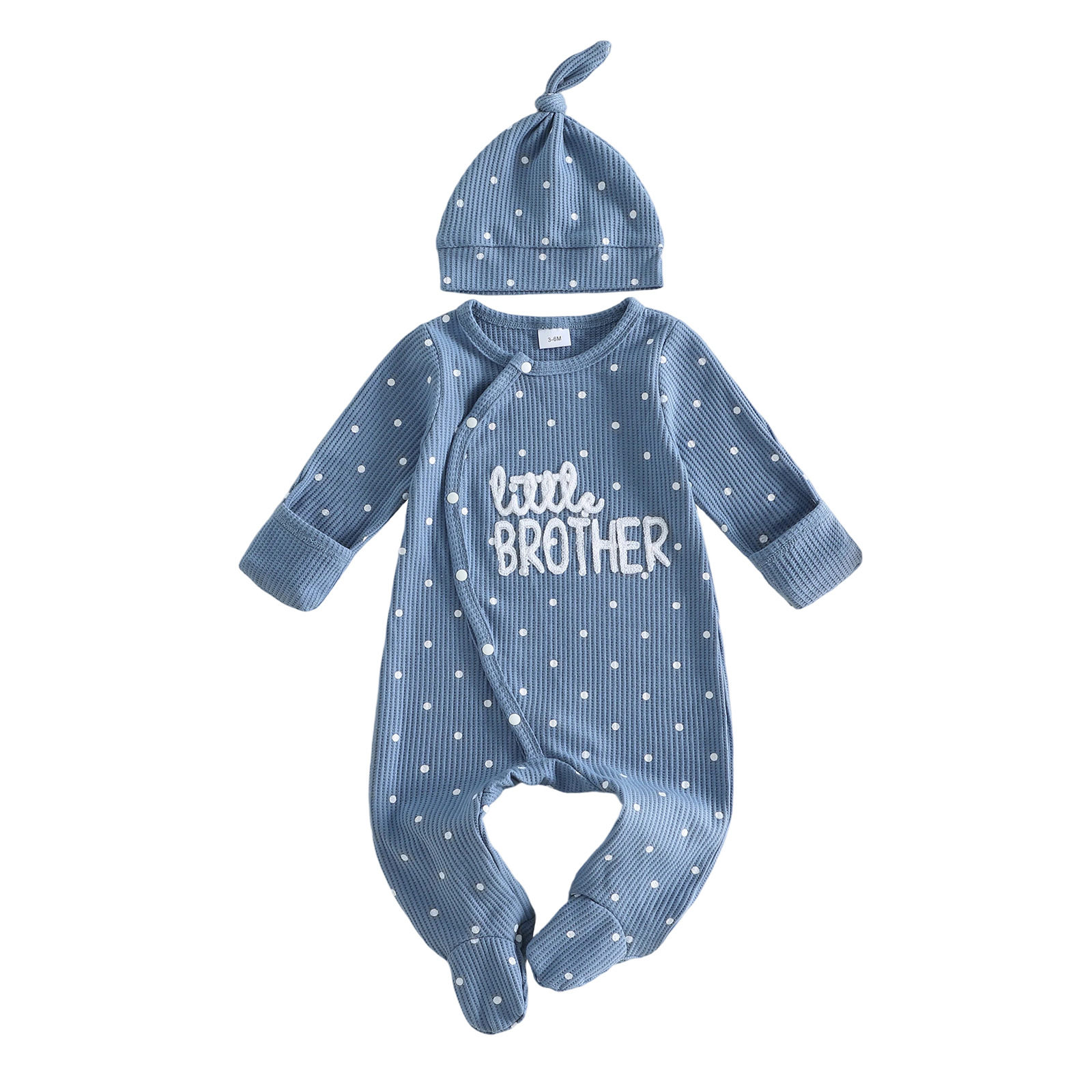 Single-breasted Footed Romper With Hat Two Pieces photo 2
