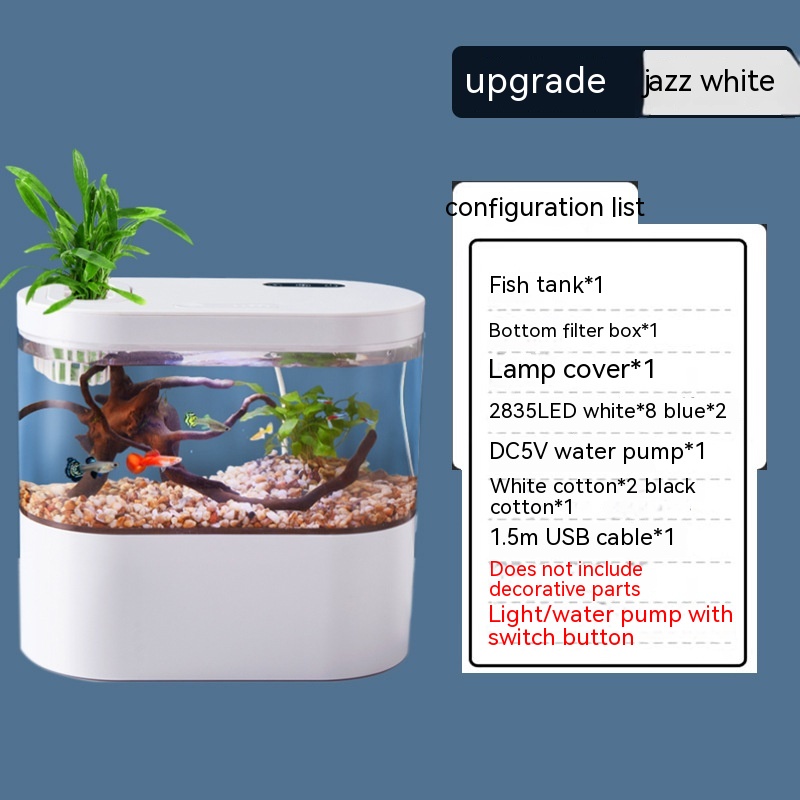 Aquarium Ecological Landscape Desktop Self-circulation Mini Small Change Water Household Fish Tank photo 3