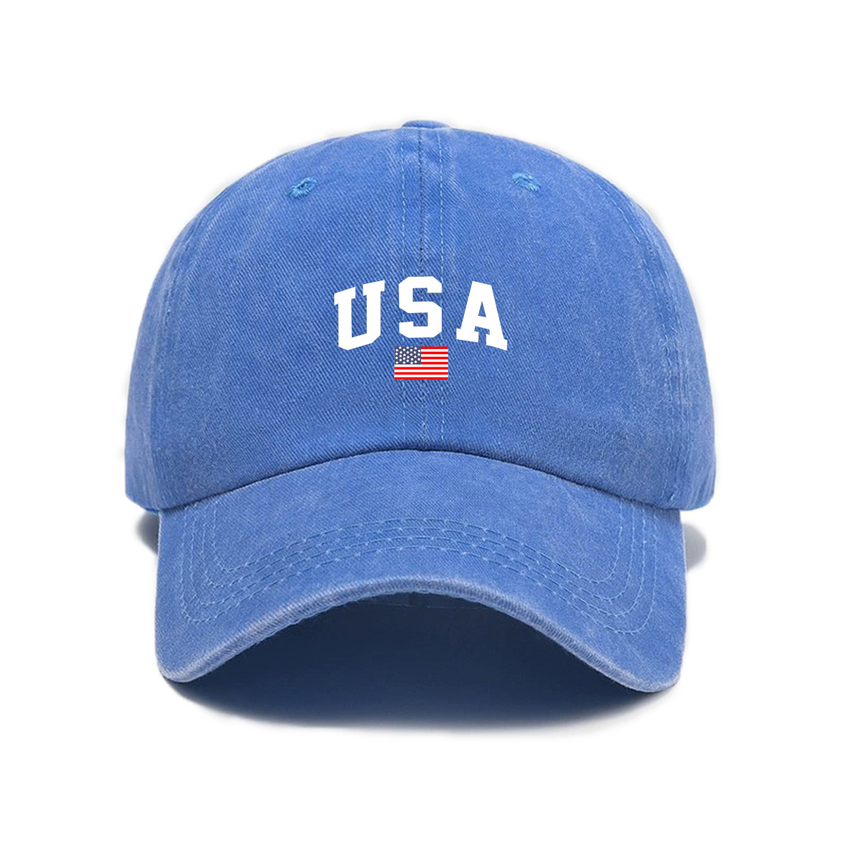 Letter-print Washed-and-distressed Soft-crown Vintage Baseball Cap photo 6