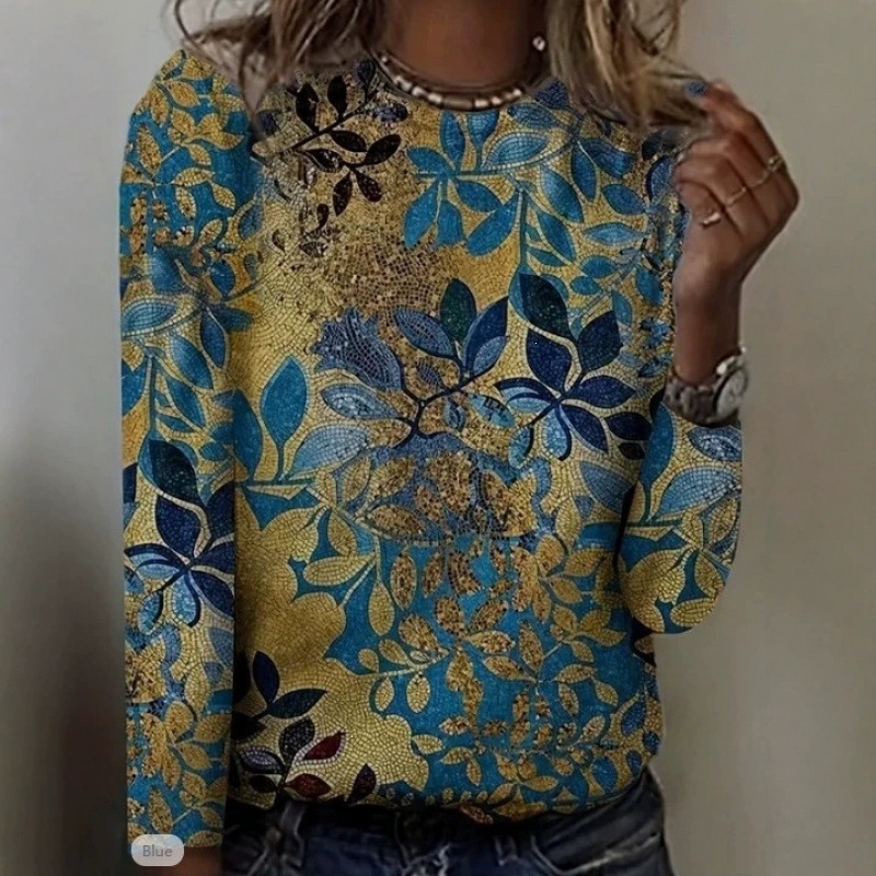 Women's Fashion Top Round-neck Printed T-shirt photo 8