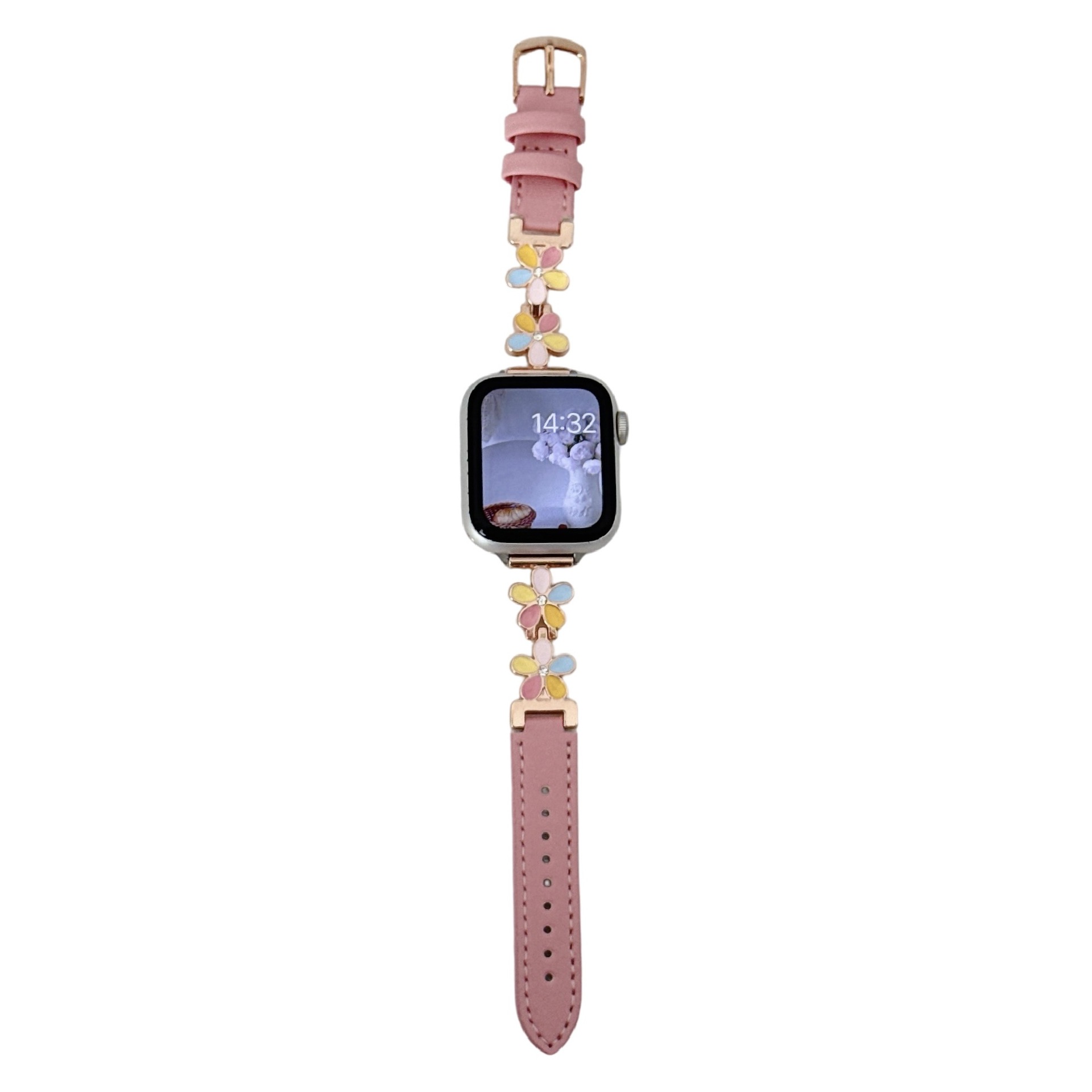 Five-color Petal-patterned Leather Watch Strap photo 6