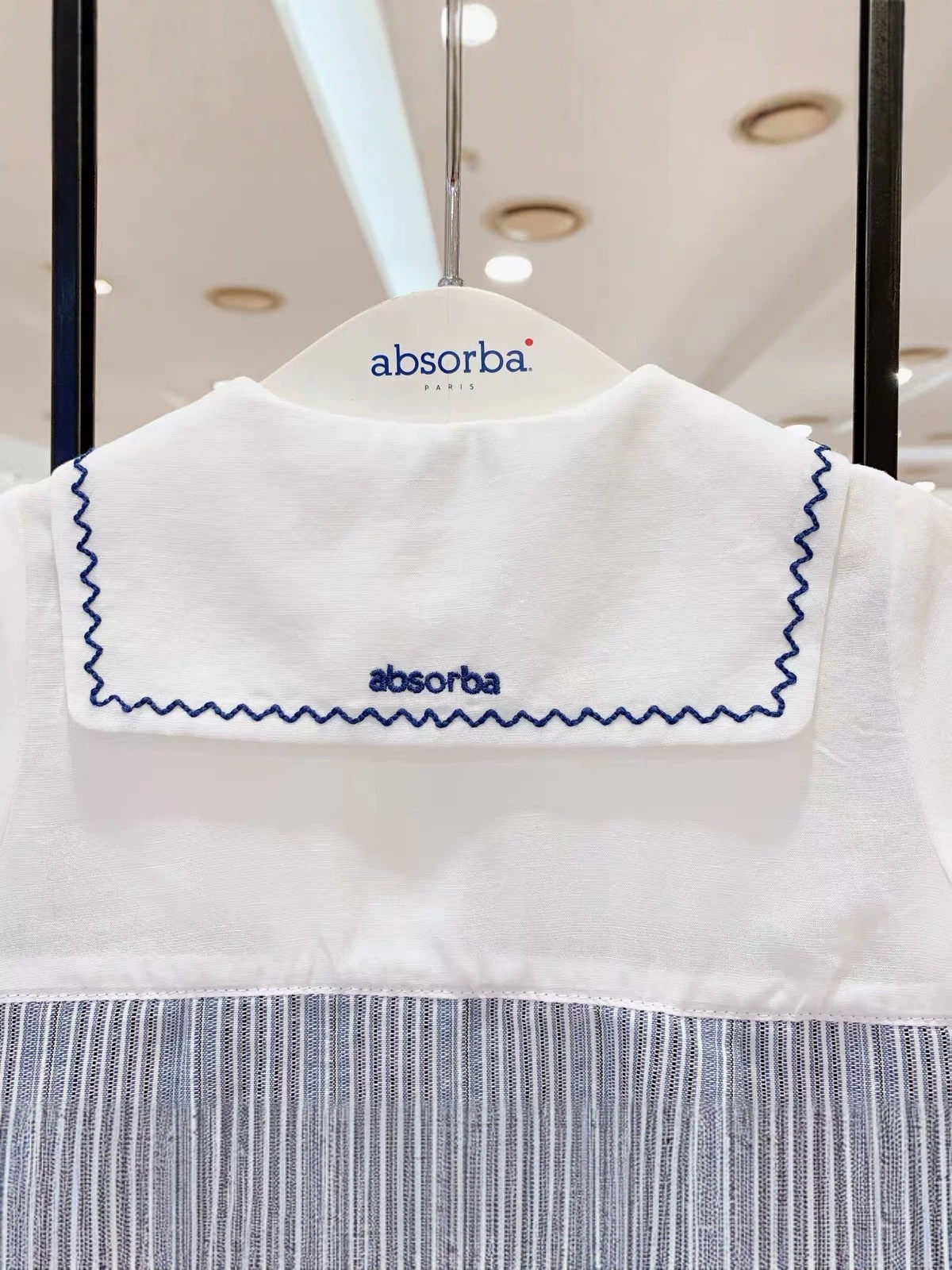 Baby Boy Romper With A Patchwork Navy Collar photo 4