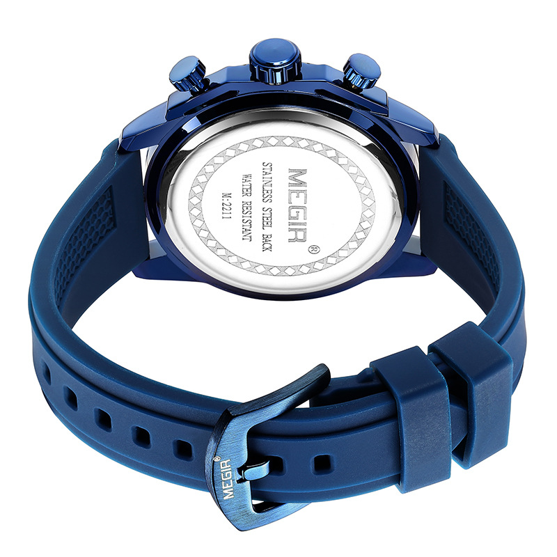 Multifunctional Three-eye Chronograph With Silicone Strap photo 2