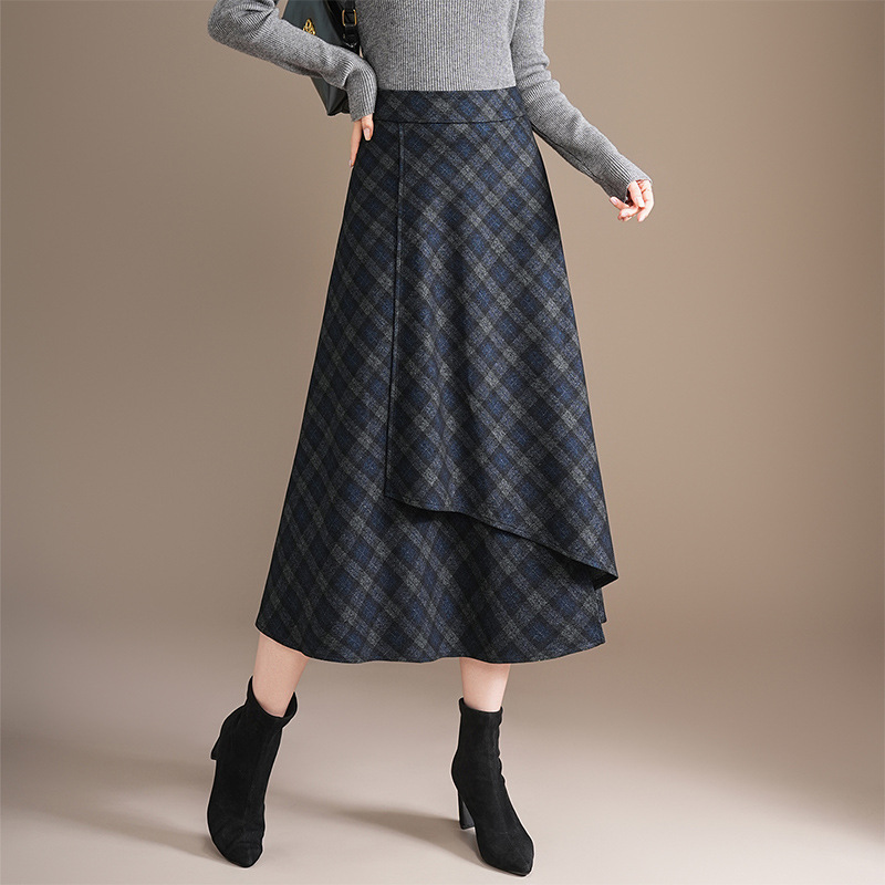 High-waisted Slimming Versatile Plaid Skirt For Women photo 2