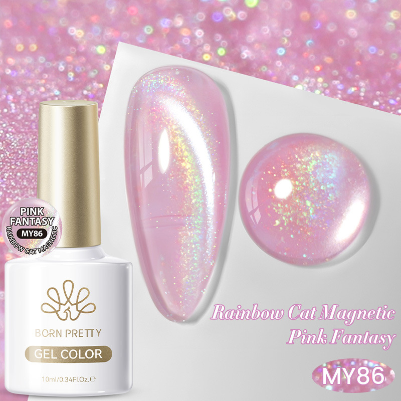 Fashionable Ice-clear Rainbow Cat-eye Gel Polish photo 7