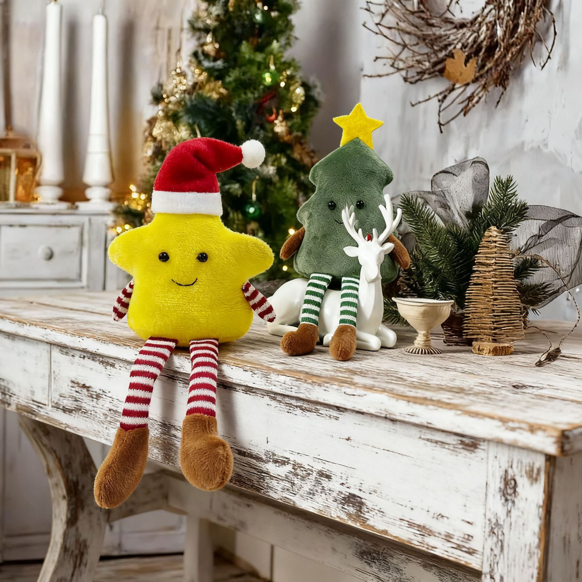 Christmas Long-legged Leg-hanging Green Christmas Tree Star Doll photo 6