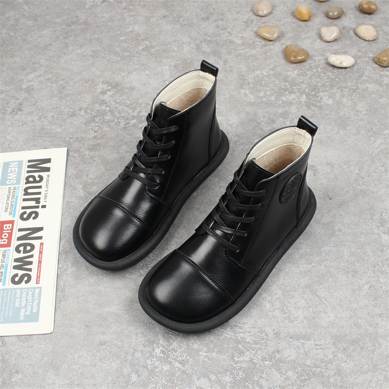 Women's Fleece-lined Lace-up Round-toe Ankle Boots photo 7