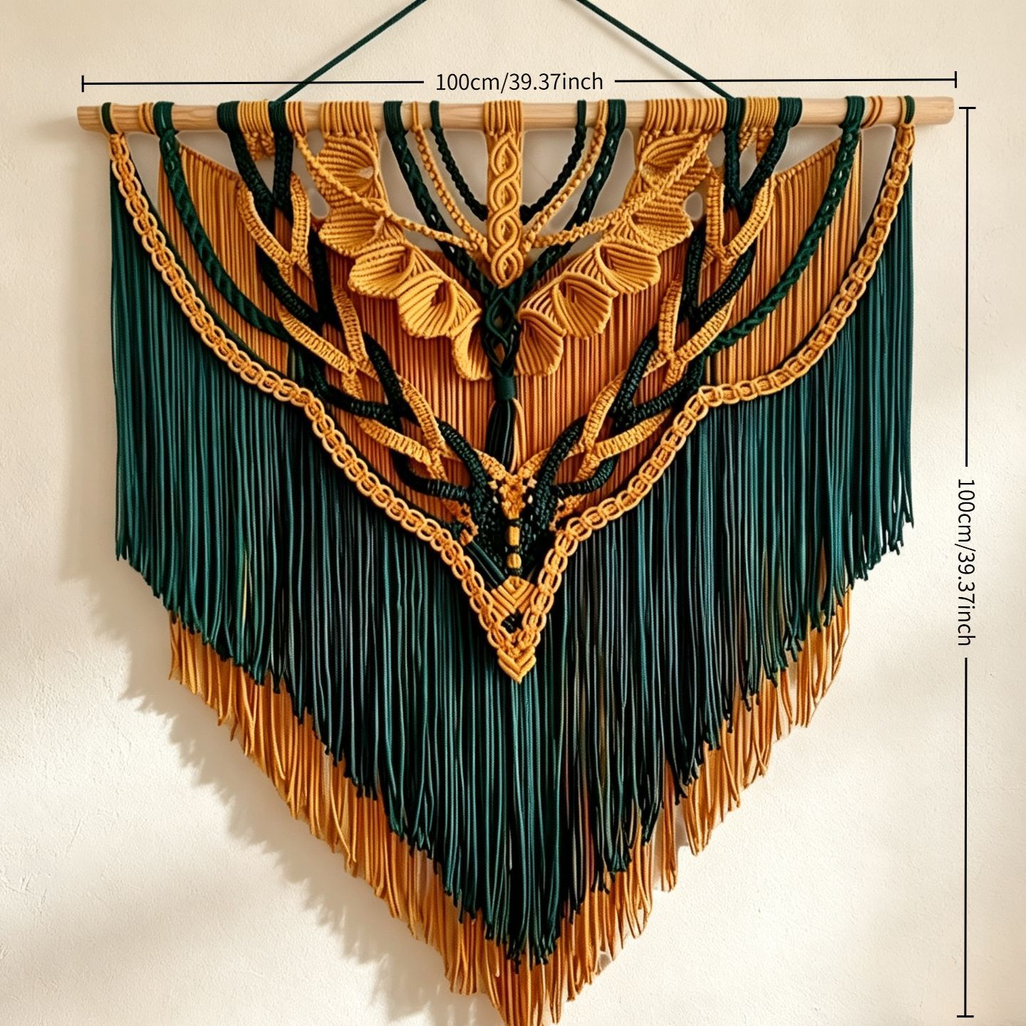 Hand-woven Cotton Rope Wall Hanging Tapestry photo 4