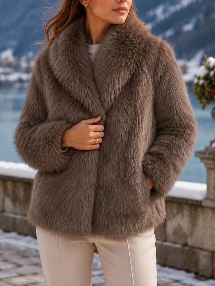 Fashionable Thickened All-Match Coat With A Large Notch Lapel For Autumn And Winter photo 2